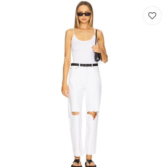 AGOLDE 90's Mid Rise Loose in Cloudburst White Distressed Women's Jeans size 26 - Picture 5 of 11